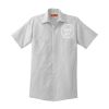 Short Sleeve Striped Industrial Work Shirt Thumbnail